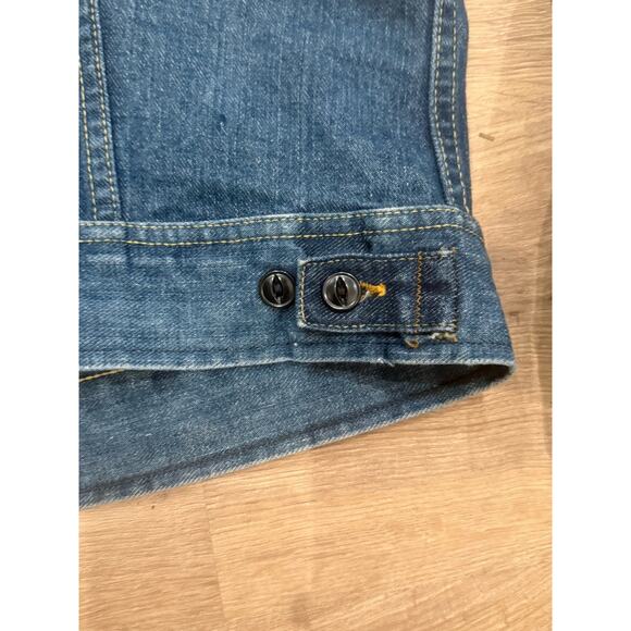 VTG Lee Sanforized Denim Jacket Union Made USA PATD-153438 Trucker Riders Sz 44 - Picture 9 of 10